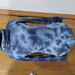 Maeve by anthropologie cowl neck thermal waffle long sleeve high low raw hem top